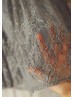 Long Sleeves Gray Allover Lace Flower Girl Dress